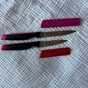 Set of Two Tupperware Utility Knives with Sheaths